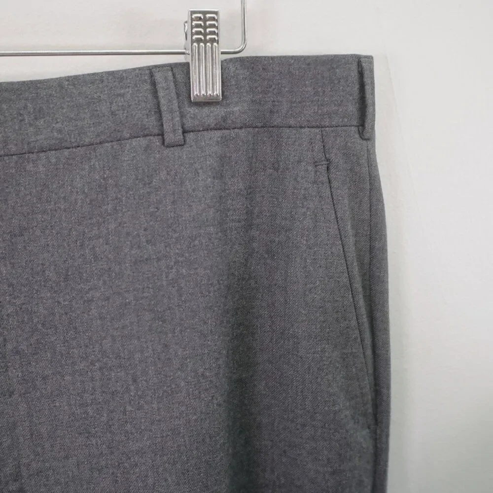 Hart Schaffner Marx Wool Gray‎ 2 Piece Suit 42L 38 / 33 Flat Front High Rise